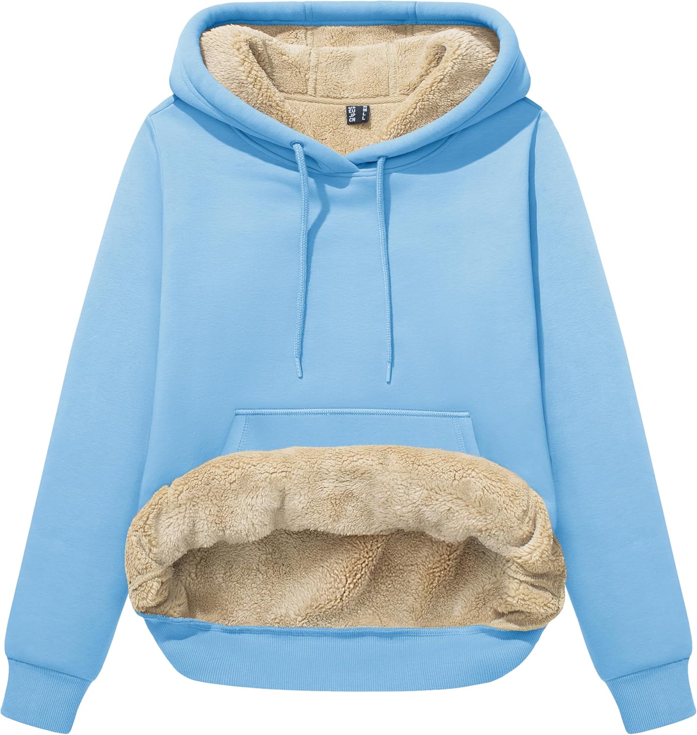 MAGCOMSEN Women's Hoodies Thick Fleece Lined Hooded Sweatshirt Warm Sherpa Lined Heavyweight Pullover with Pocket