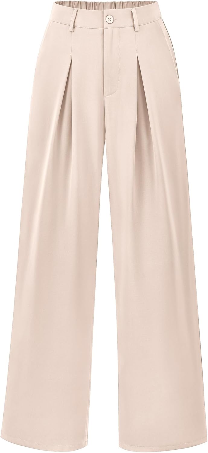 BTFBM Women High Waist Palazzo Pants Fall 2025 Casual Wide Leg Trousers Loose Work Office Business Suit Pant Pockets