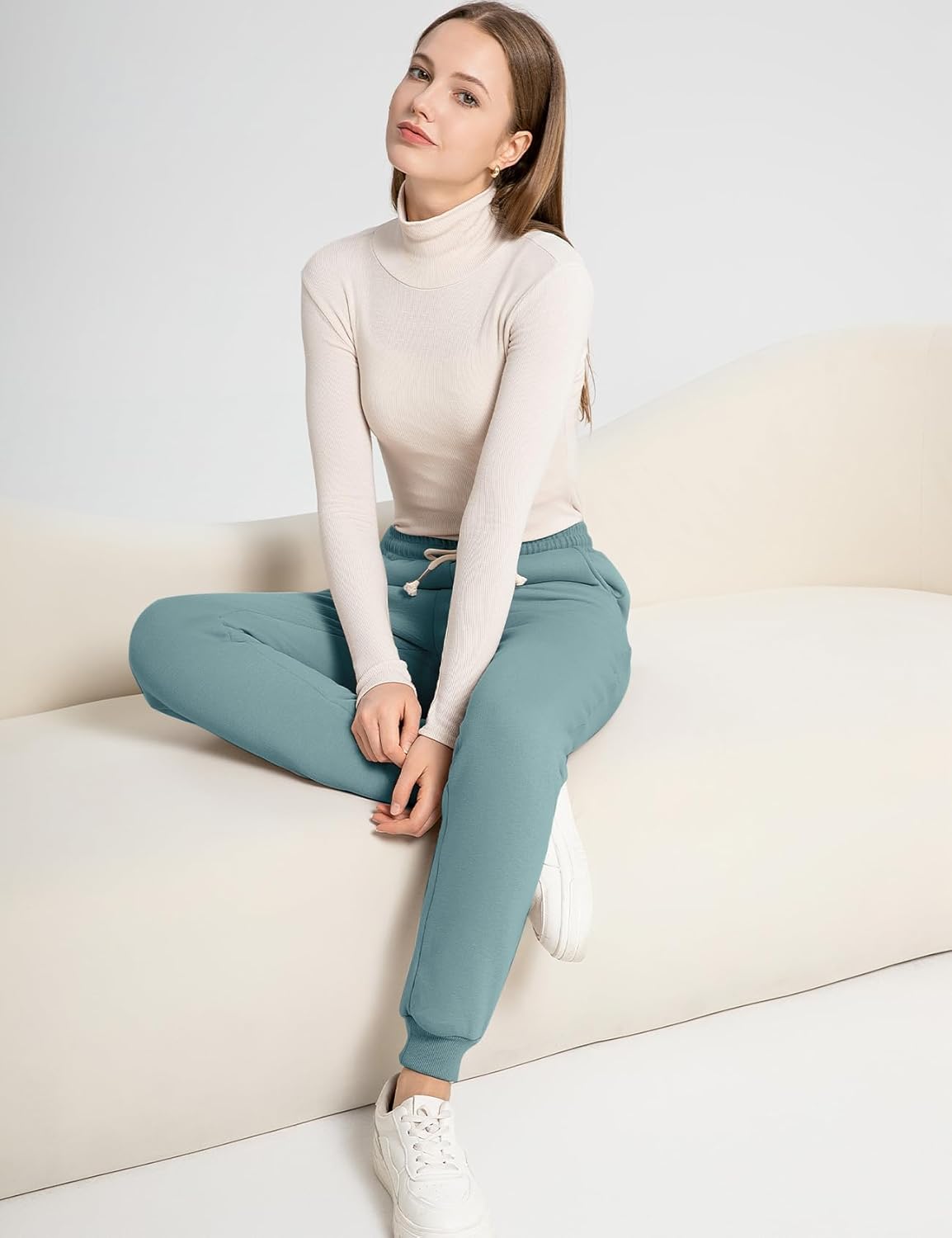 Flygo Women's Winter Warm Fleece Joggers Pants Sherpa Lined Athletic Active Sweatpants