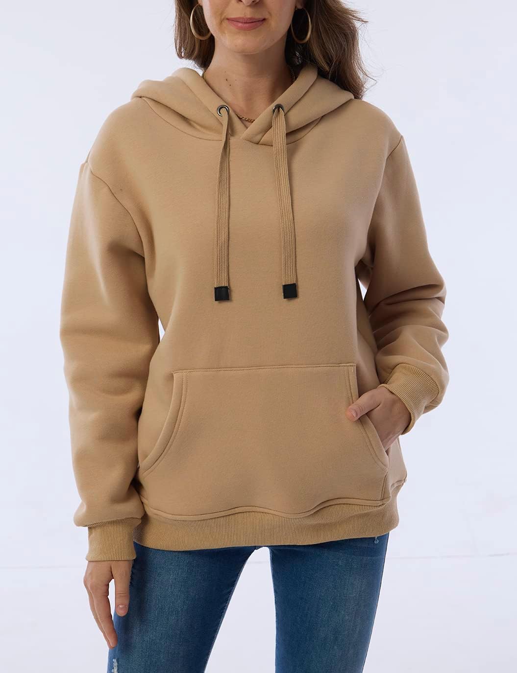 Womens Winter Hoodies Warm Fleece Sherpa Lined Pullover Hooded Sweatshirt