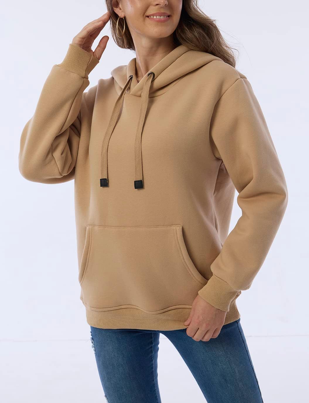 Womens Winter Hoodies Warm Fleece Sherpa Lined Pullover Hooded Sweatshirt