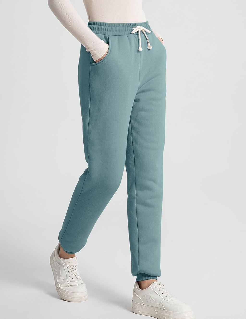 Flygo Women's Winter Warm Fleece Joggers Pants Sherpa Lined Athletic Active Sweatpants