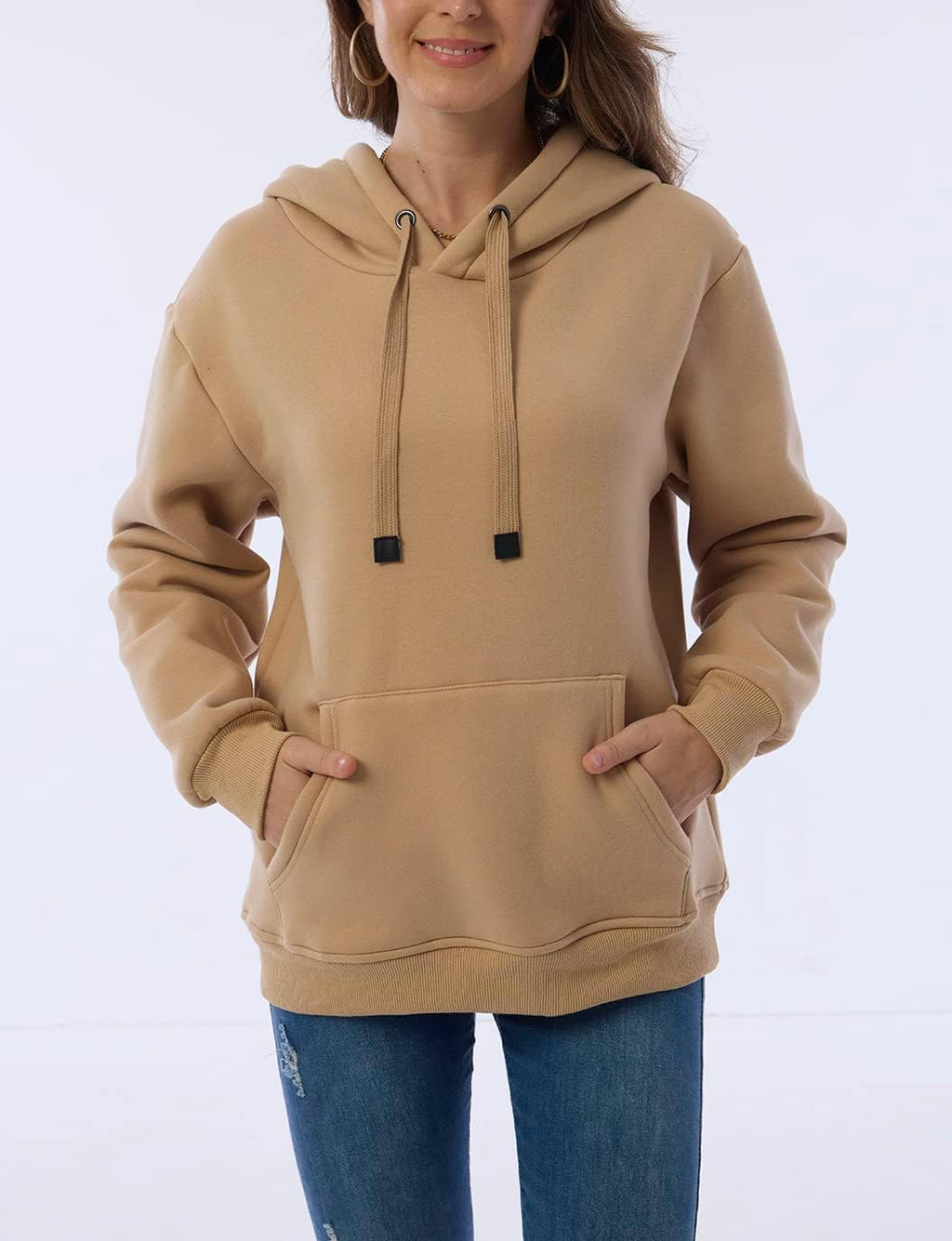 Womens Winter Hoodies Warm Fleece Sherpa Lined Pullover Hooded Sweatshirt